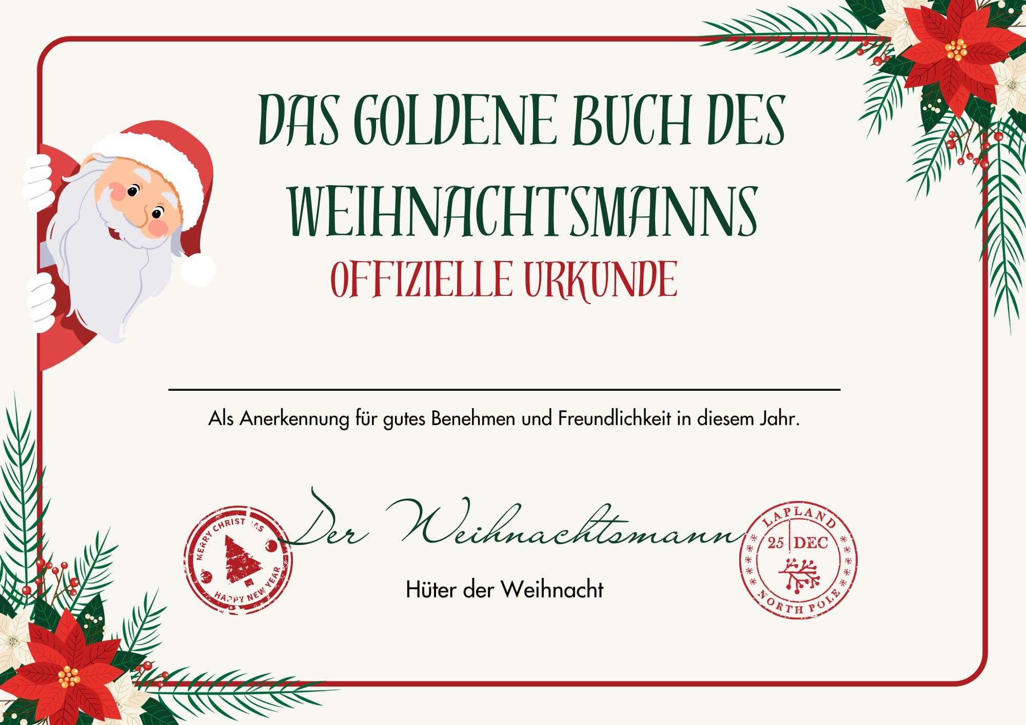 Urkunde der braven Kinder zum Ausdrucken