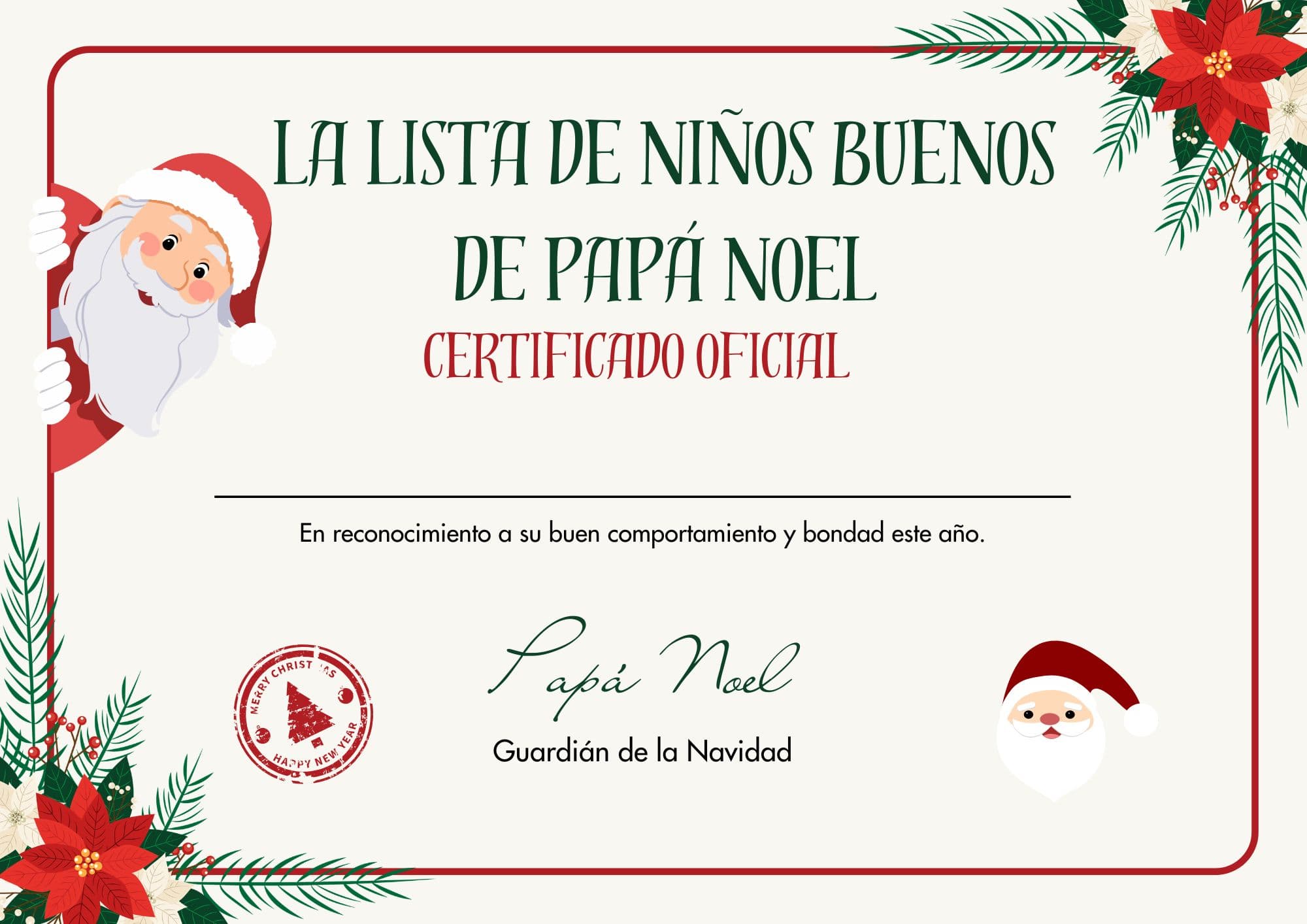 Certificado de la Lista de Buenos para imprimir