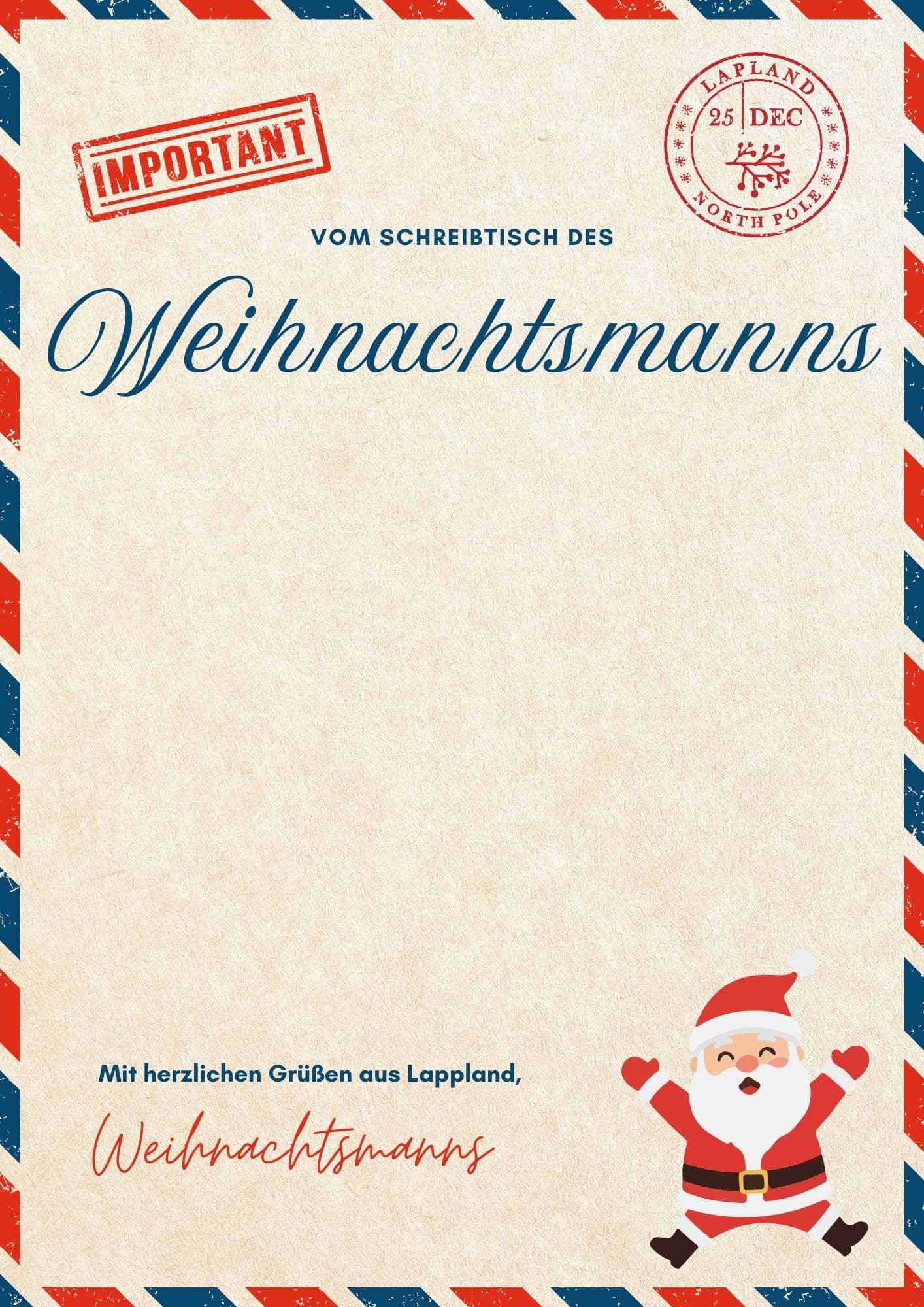 Brief vom Weihnachtsmann zum Ausdrucken