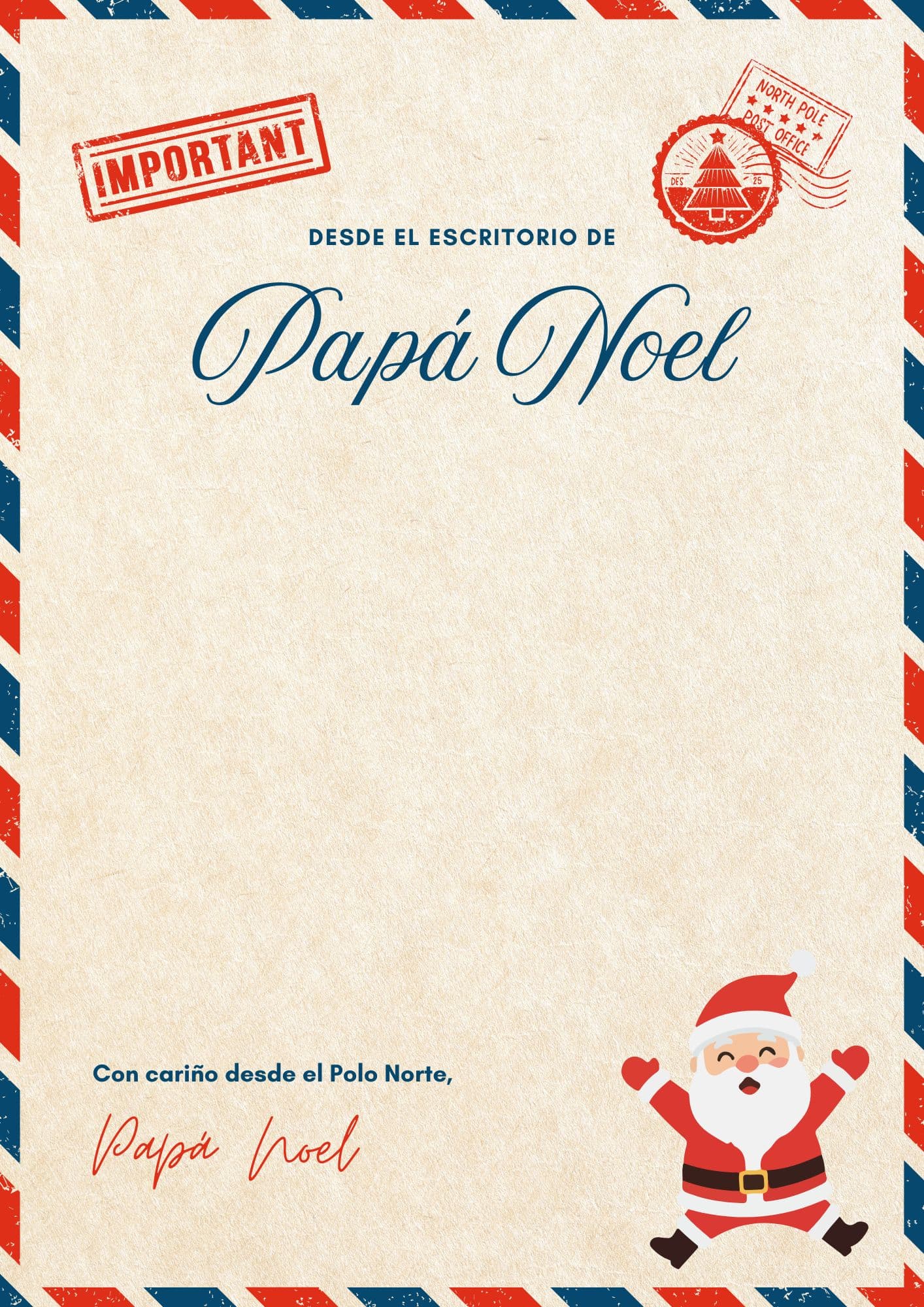 Carta de Papá Noel para imprimir
