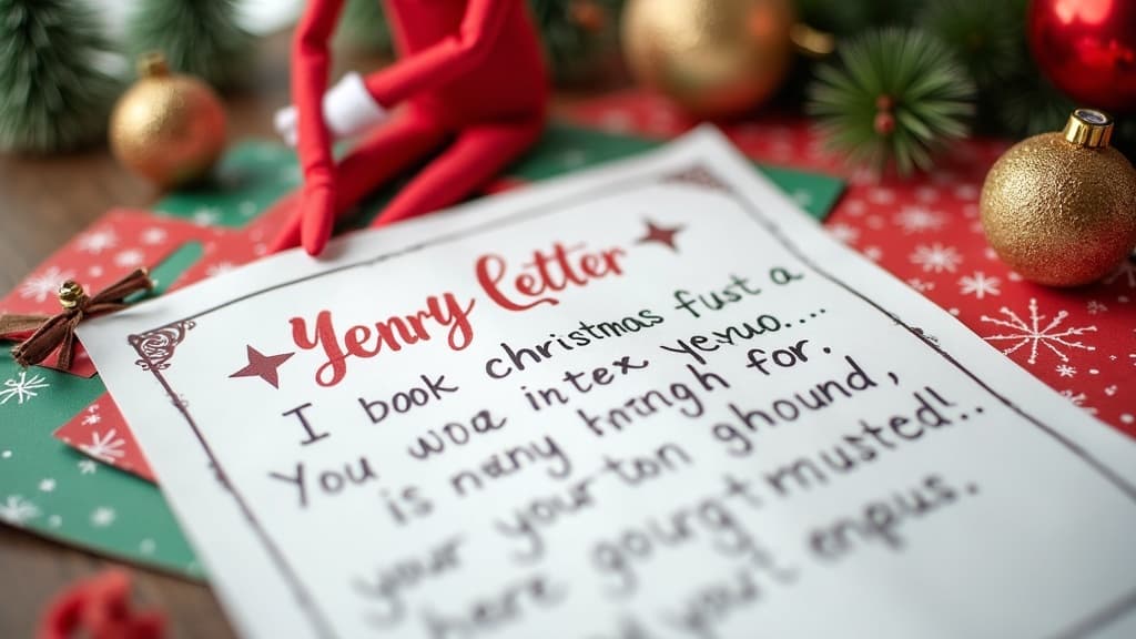Primer plano de una carta de despedida del Duende Navideño escrita a mano.