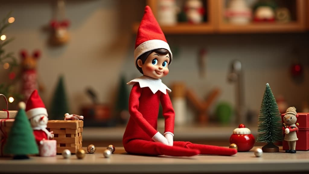 Elfo en el Estante en una escena divertida de cocina