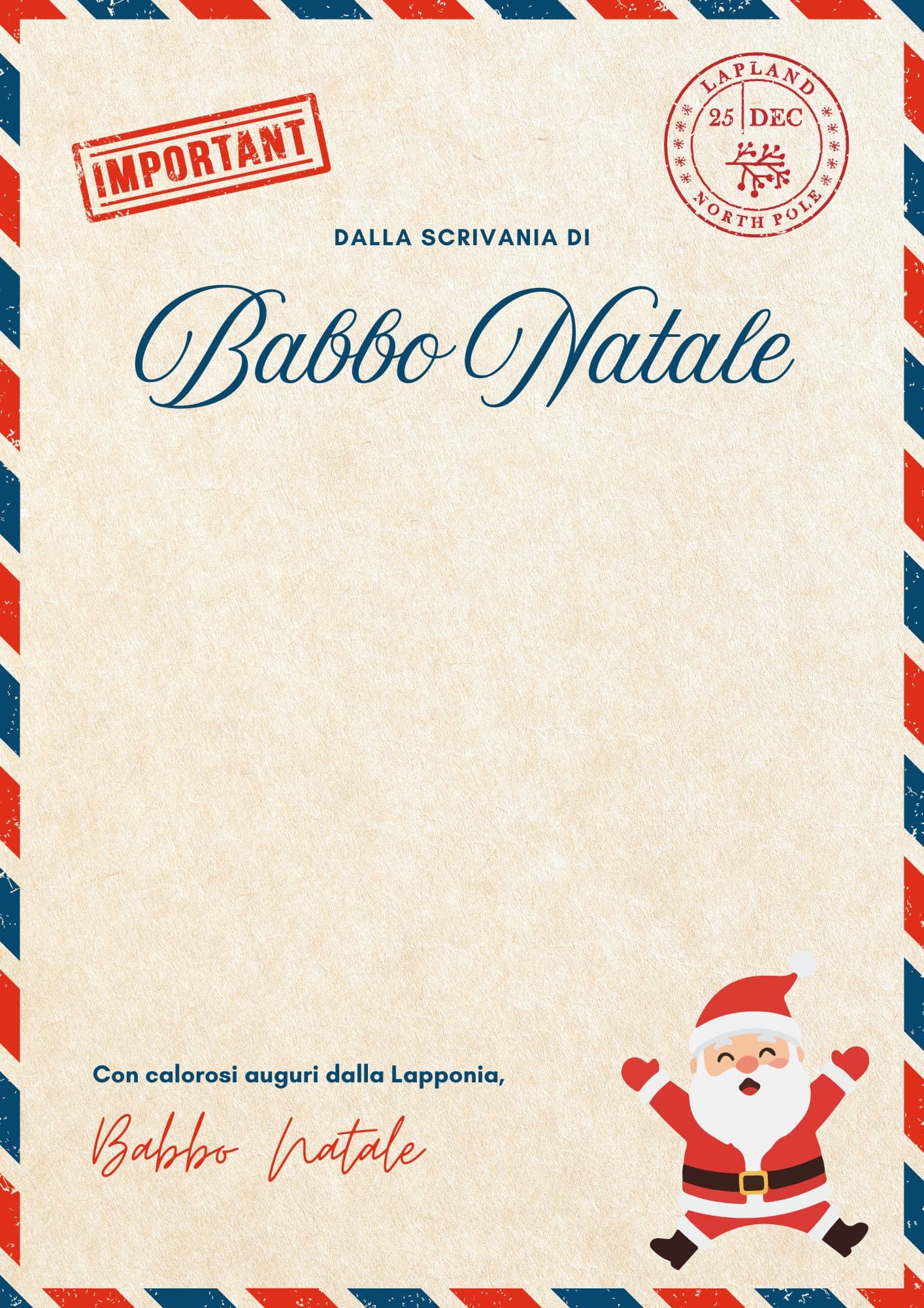Lettera di Babbo Natale da stampare