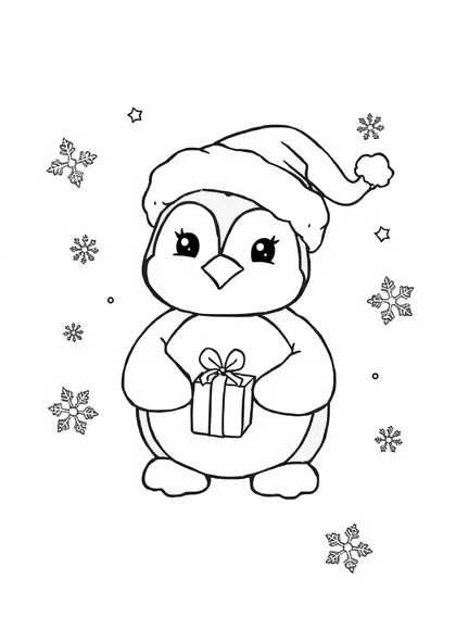 Penguin in a Santa hat