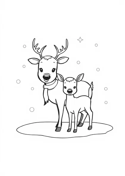 Mother and baby reindeer