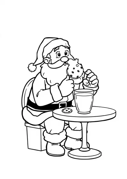 Santa with cookies and milk